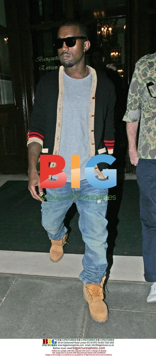 Kanye West Leaving Hotel, London