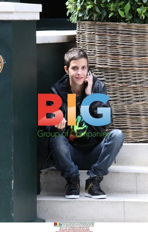 Celebrity DJ Sam Ronson seen on phone in London