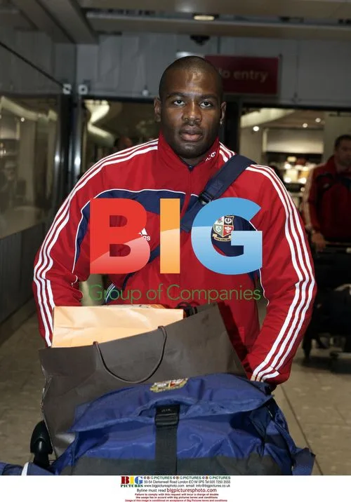 Ugo Monye of British Lions return home from S. Africa