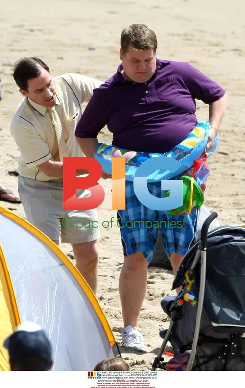 Gavin and Stacey TV show filming on beach