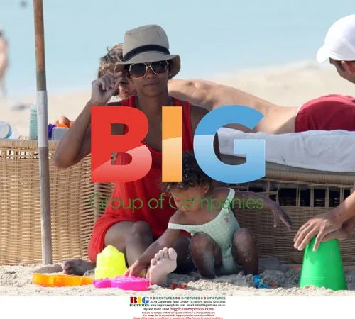 Halle Berry and family on Miami beach