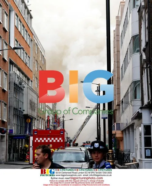 Fire Blazes on Dean Street in Soho, London