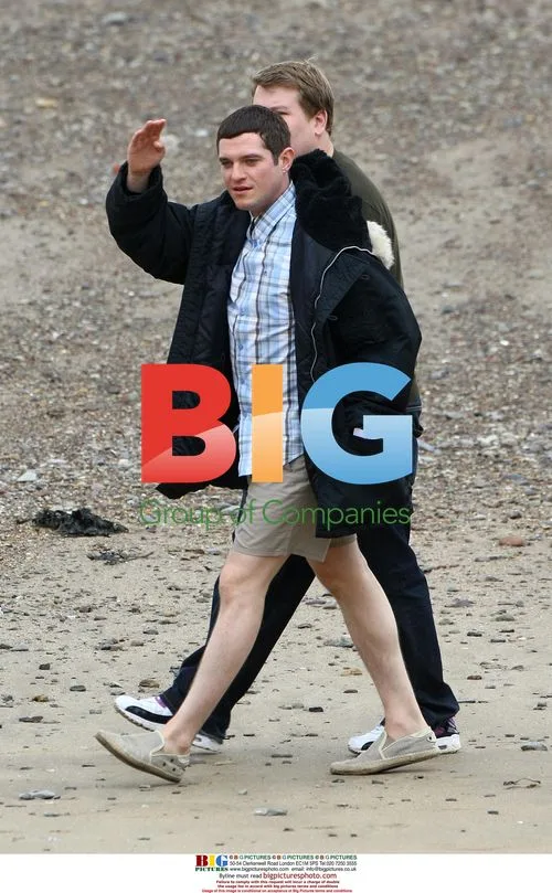 Matthew Horne and James Corden on Gavin And Stacey set