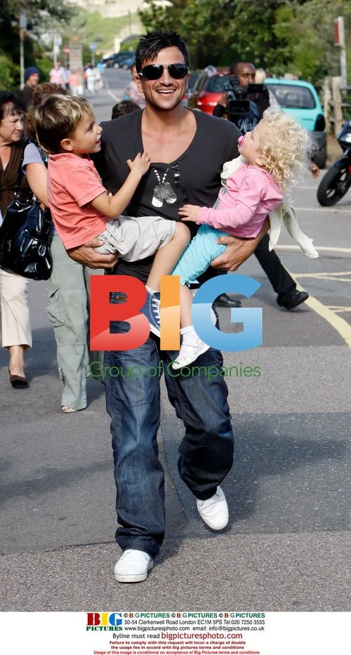 Peter Andre with family at Theme Park in Hastings