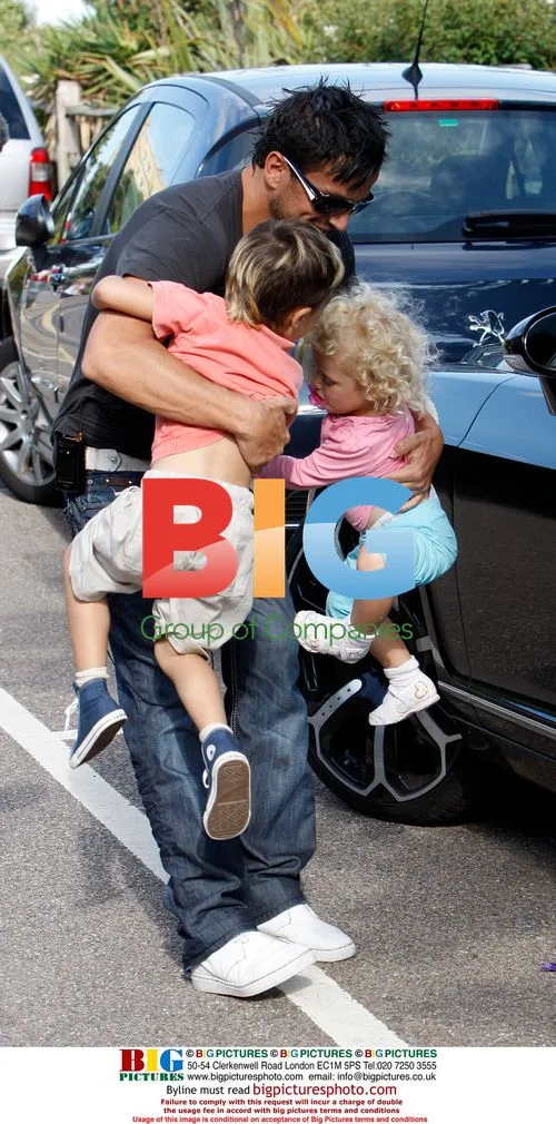Peter Andre with family at Theme Park