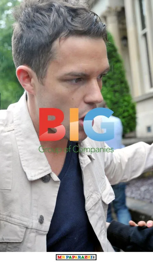 Brandon Flowers of The Killers leaving hotel in Glasgow