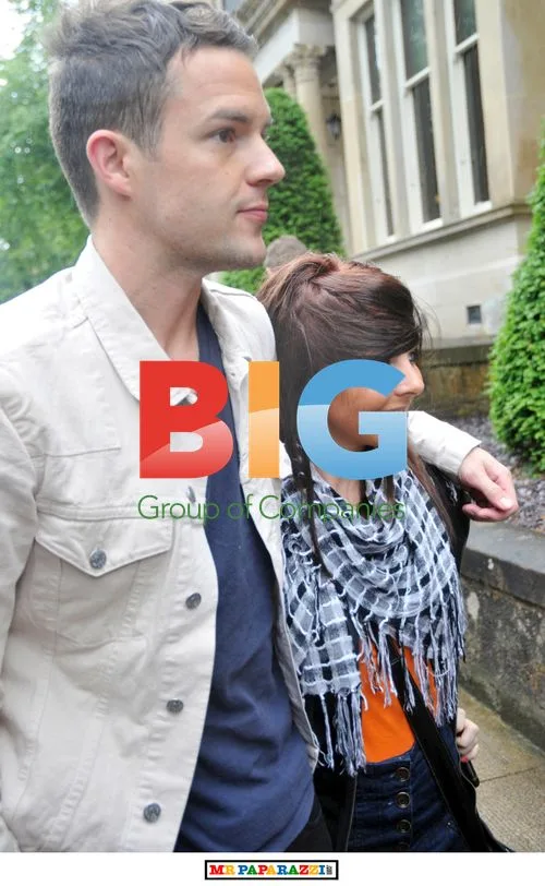Brandon Flowers leaving hotel in Glasgow, Scotland