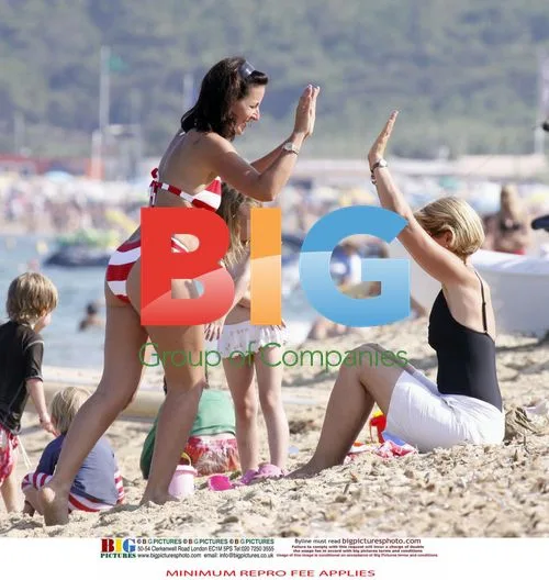 Davina McCall Enjoys Family Beach Trip