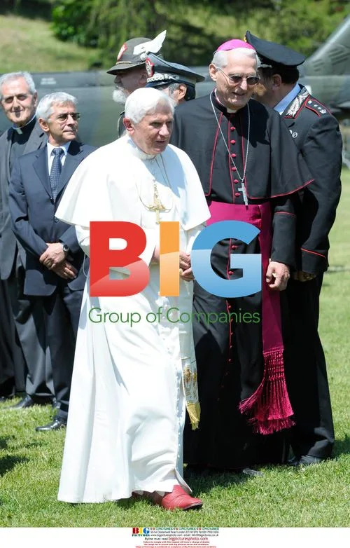 Pope Benedict XVI arrives in Introd, Italy