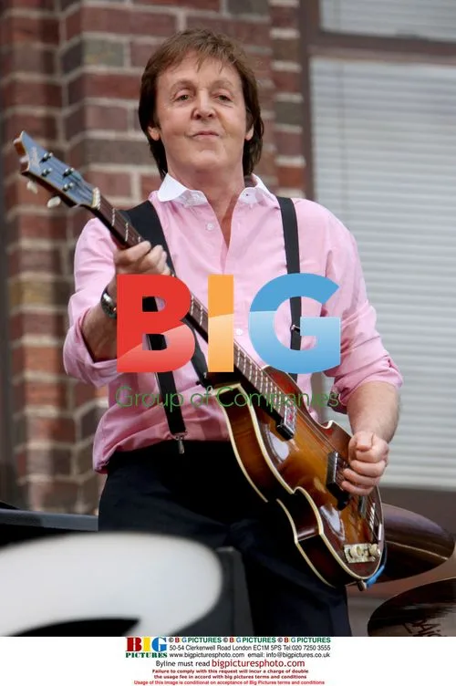 Paul McCartney performs on 'Late Show' marquee