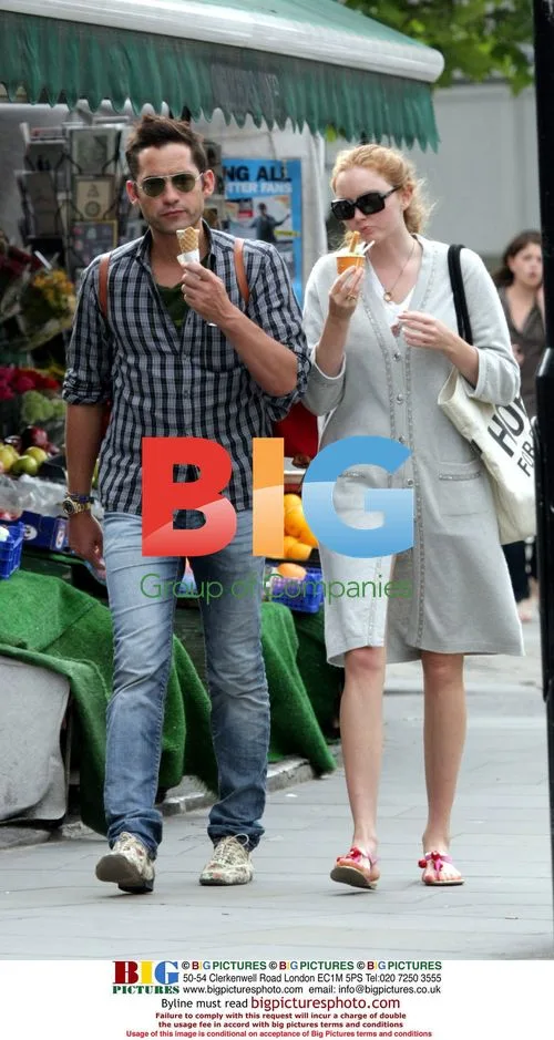 Model Lily Cole with boyfriend Enrique Murciano