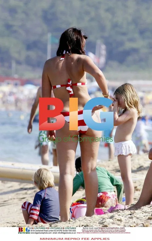 Davina McCall on Beach with Family