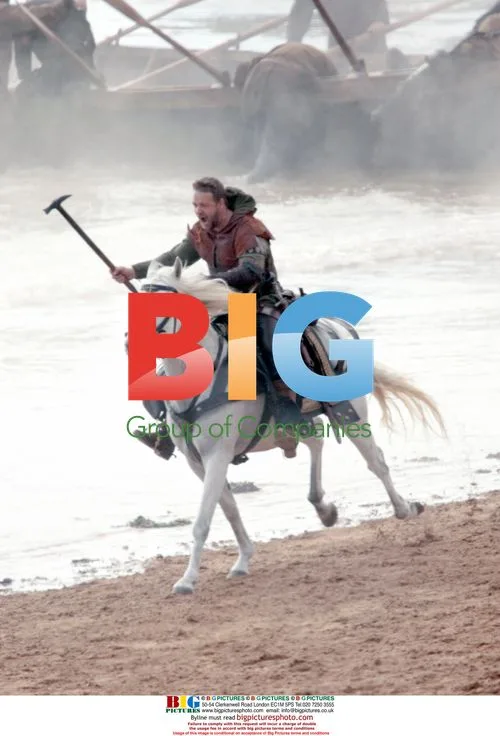 Russell Crowe filming Robin Hood in Wales