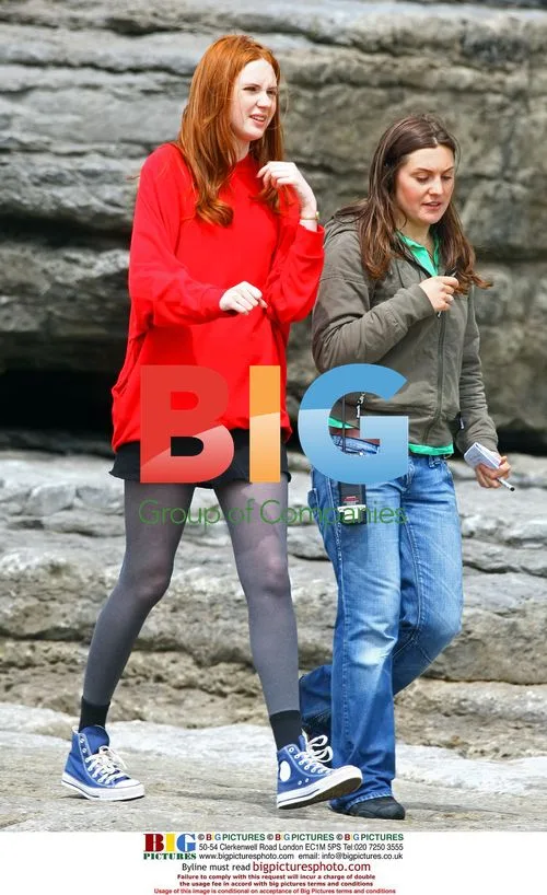 Matt Smith and Karen Gillan film Doctor Who