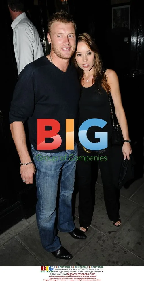 Cricketer Andrew 'Freddie' Flintoff leaves bar with wife