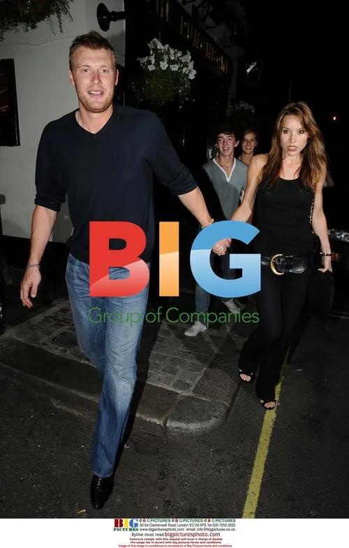 Cricketer Freddie Flintoff leaves with wife