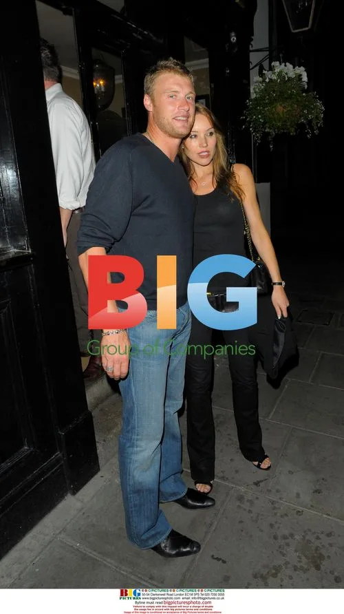Cricketer Andrew 'Freddie' Flintoff leaves with wife Rachael