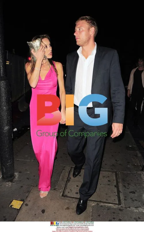Cricketer Andrew Flintoff leaves Boujis with wife