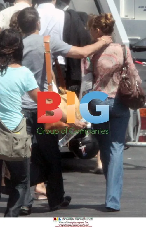 Oliver Martinez and Elsa Pataki at Airport