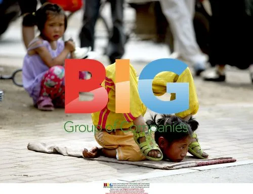 Children perform acrobatics in Shenyang, China