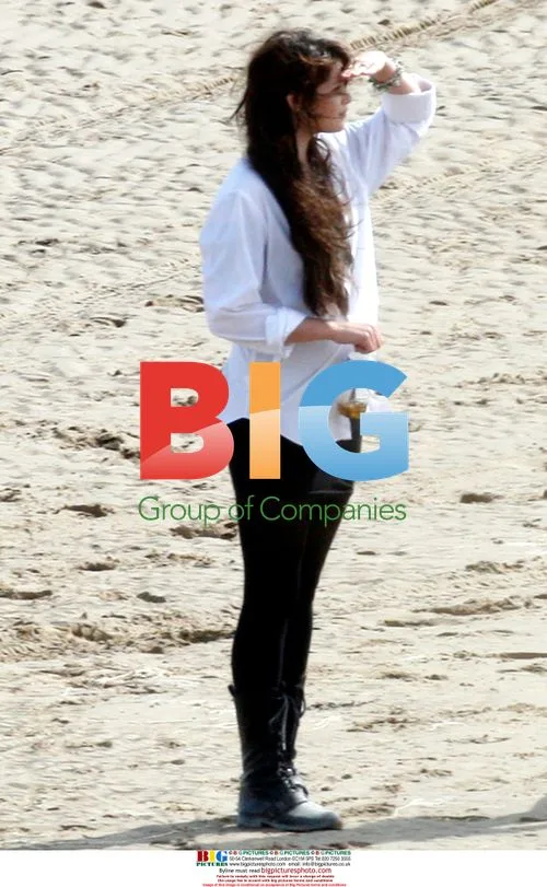 Gemma Arterton on beach before Clash of the Titans