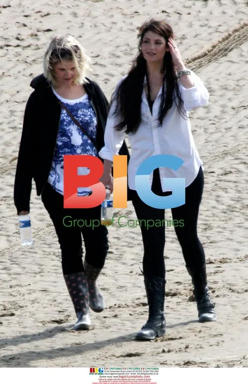 Gemma Arterton on beach before Clash of the Titans