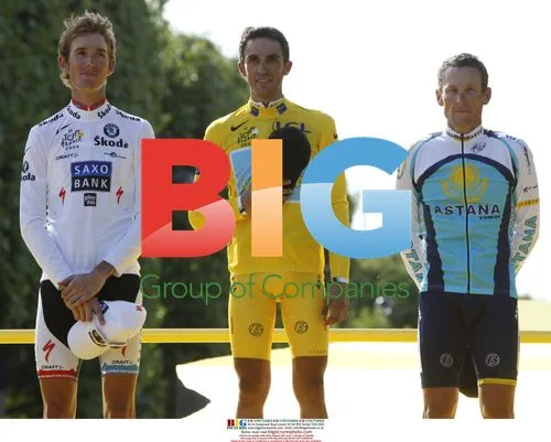 Andy Schleck, Alberto Contador, Lance Armstrong at Tour de France