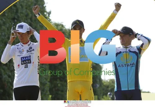 Andy Schleck, Alberto Contador and Lance Armstrong at Tour de France