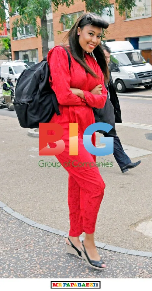 V.V. Brown outside GMTV, London