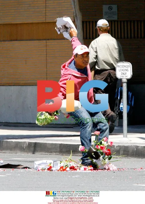 George Lopez filming 'Valentine's Day' in LA