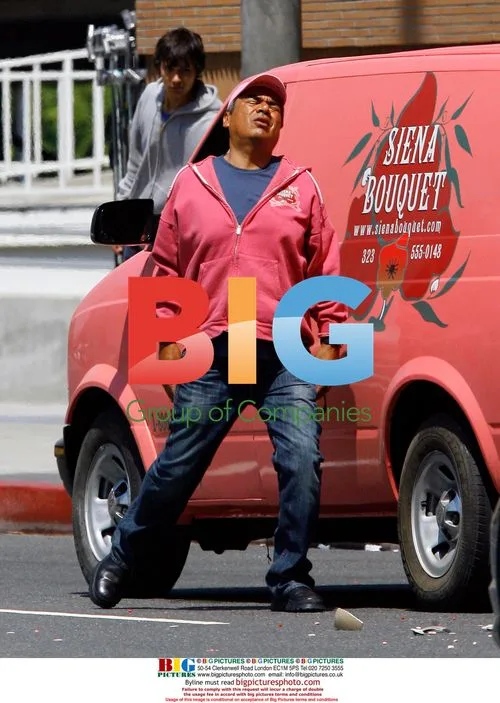 George Lopez filming 'Valentine's Day' in LA