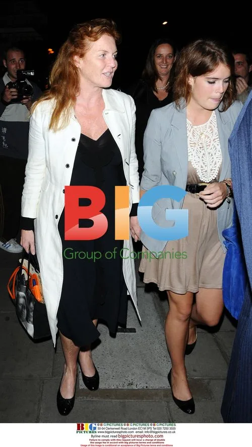 Fergie and Princess Eugenie at Scotts Restaurant