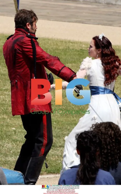 Catherine Tate, James Corden on set of Gullivers Travels