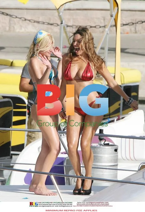 Kelly Brook and Riley Steele on 'Piranha 3-D' Set