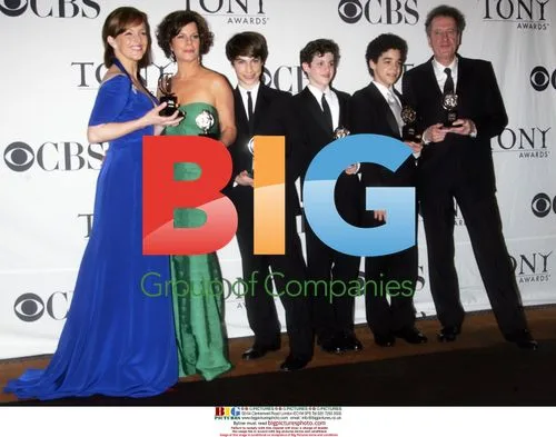 Actors hold their Tony Awards