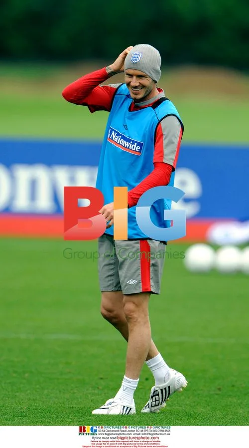 David Beckham with England team training
