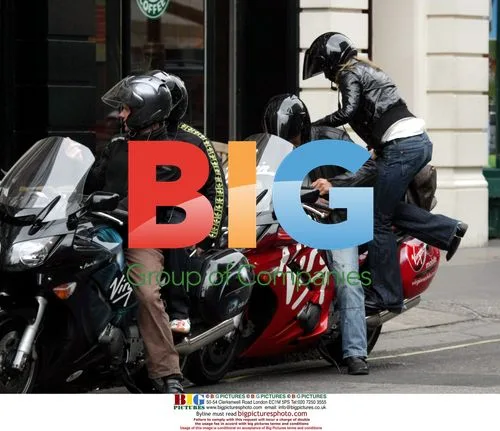 Susannah Constantine with Virgin motorcycle friends
