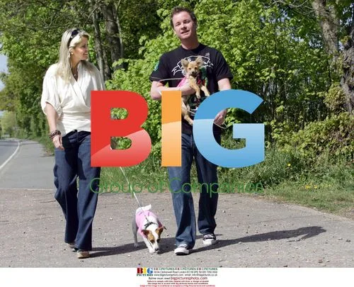 Danniella Westbrook and Tony Mortimer take dogs for walk