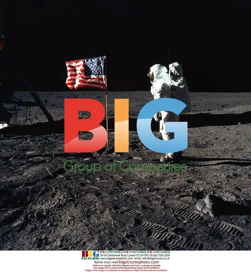 Buzz Aldrin Beside US Flag on Moon