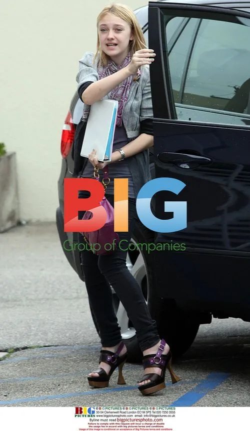 Dakota Fanning Leaving Studio in LA