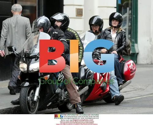 Susannah Constantine with Virgin motorcycle friends