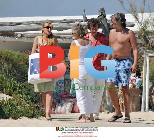Jerry Hall on holiday in Saint Tropez