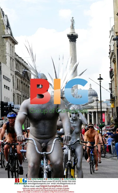 Naked Cyclists Protest Oil Dependence