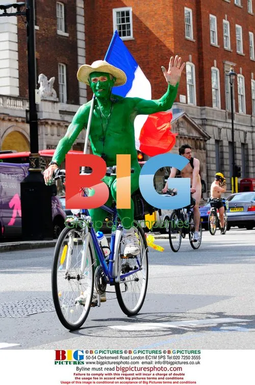 Naked Cyclists Protest Oil Dependence