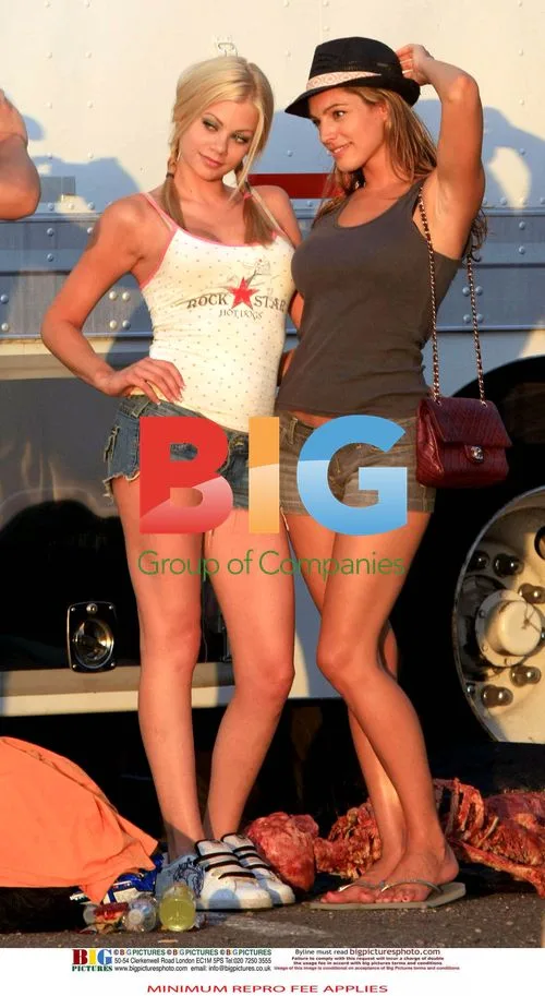Kelly Brook and Riley Steele on 'Piranha 3-D' set in Arizona