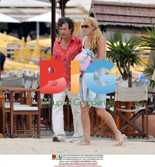 Jerry Hall on holiday in Saint Tropez