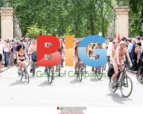 Naked Cyclists Protest Oil Dependence