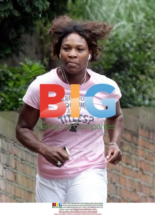 Serena Williams jogging at Wimbledon