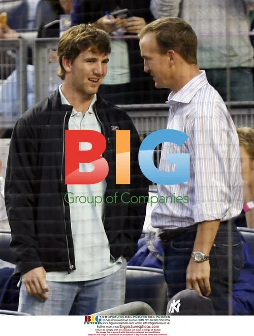 NFL QB brothers Eli and Peyton Manning at Yankee Stadium