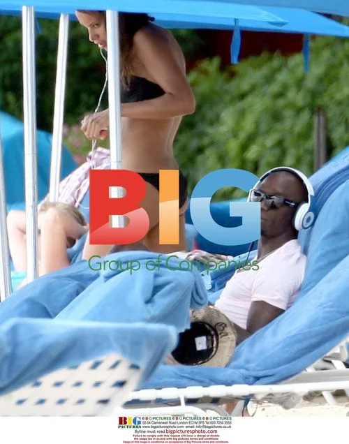 Claude Makelele and mystery woman water skiing